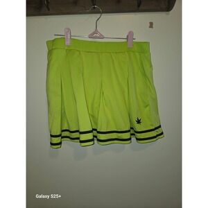 Boast USA Womens Neon Lime Green Tennis Skort Pleated Athletic Skort Size Large